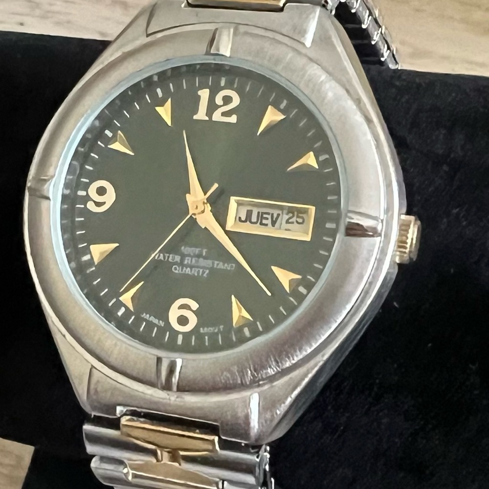 Silver and Gold Men's Quartz Watch by Puritan